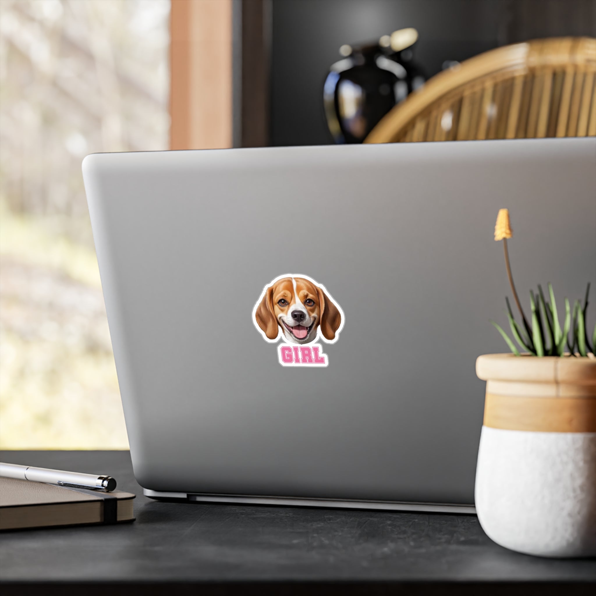 Beagle Girl Vinyl Decals