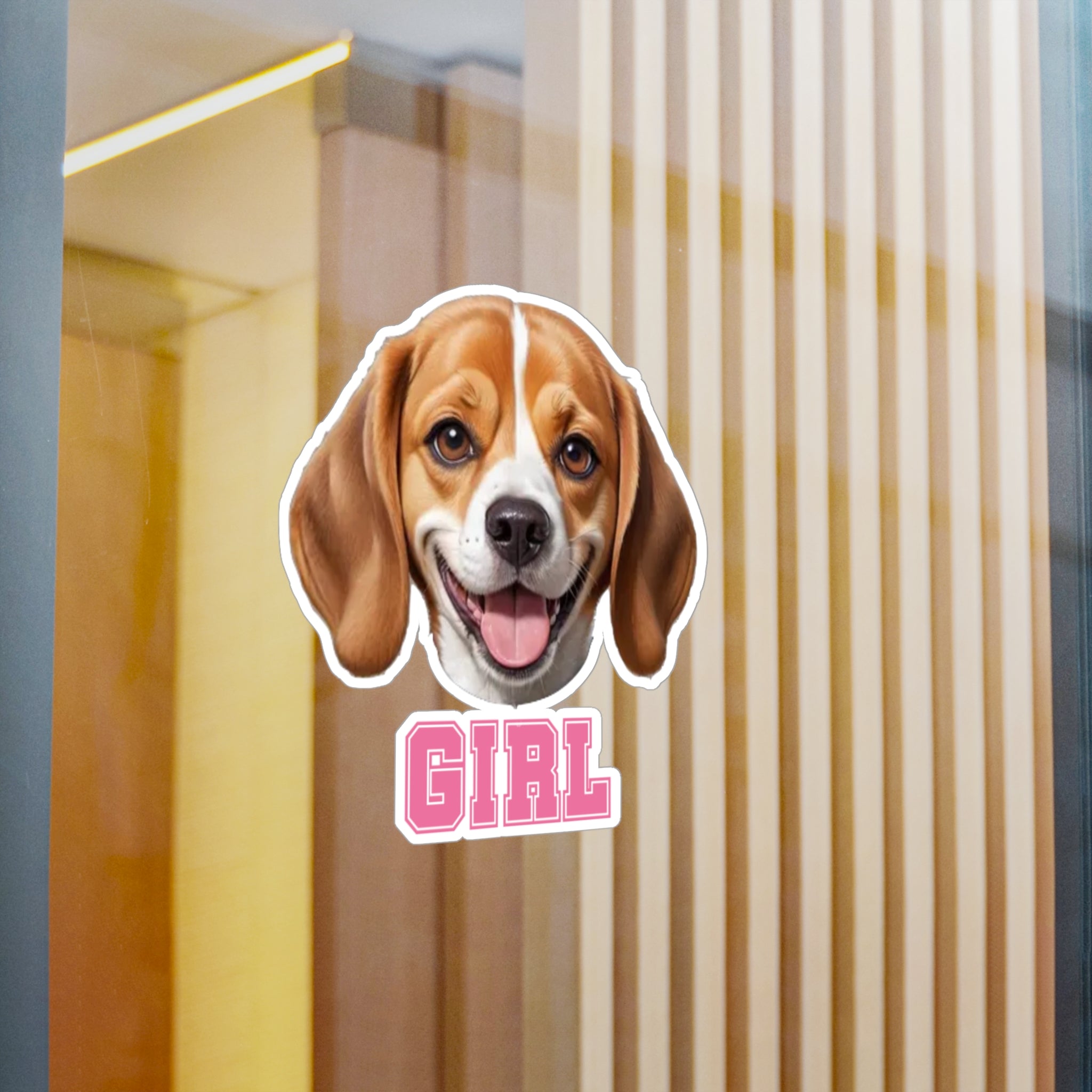 Beagle Girl Vinyl Decals