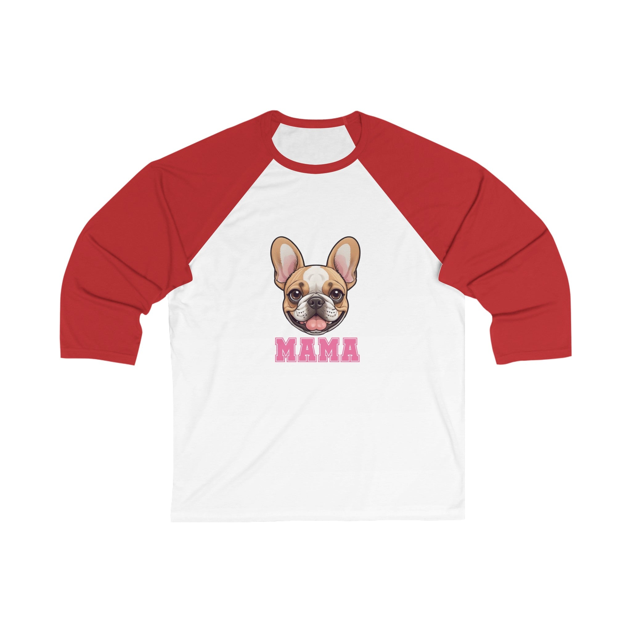 Frenchie Mama 3\4 Sleeve Baseball Tee