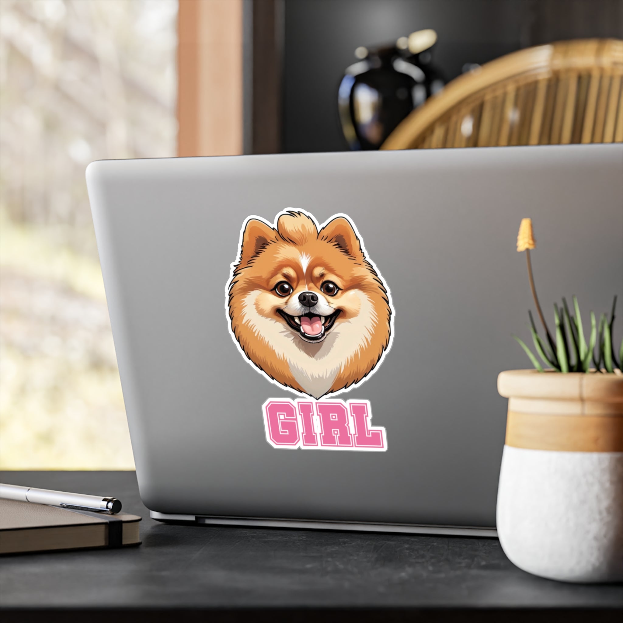 Pomeranian Girl Vinyl Decals