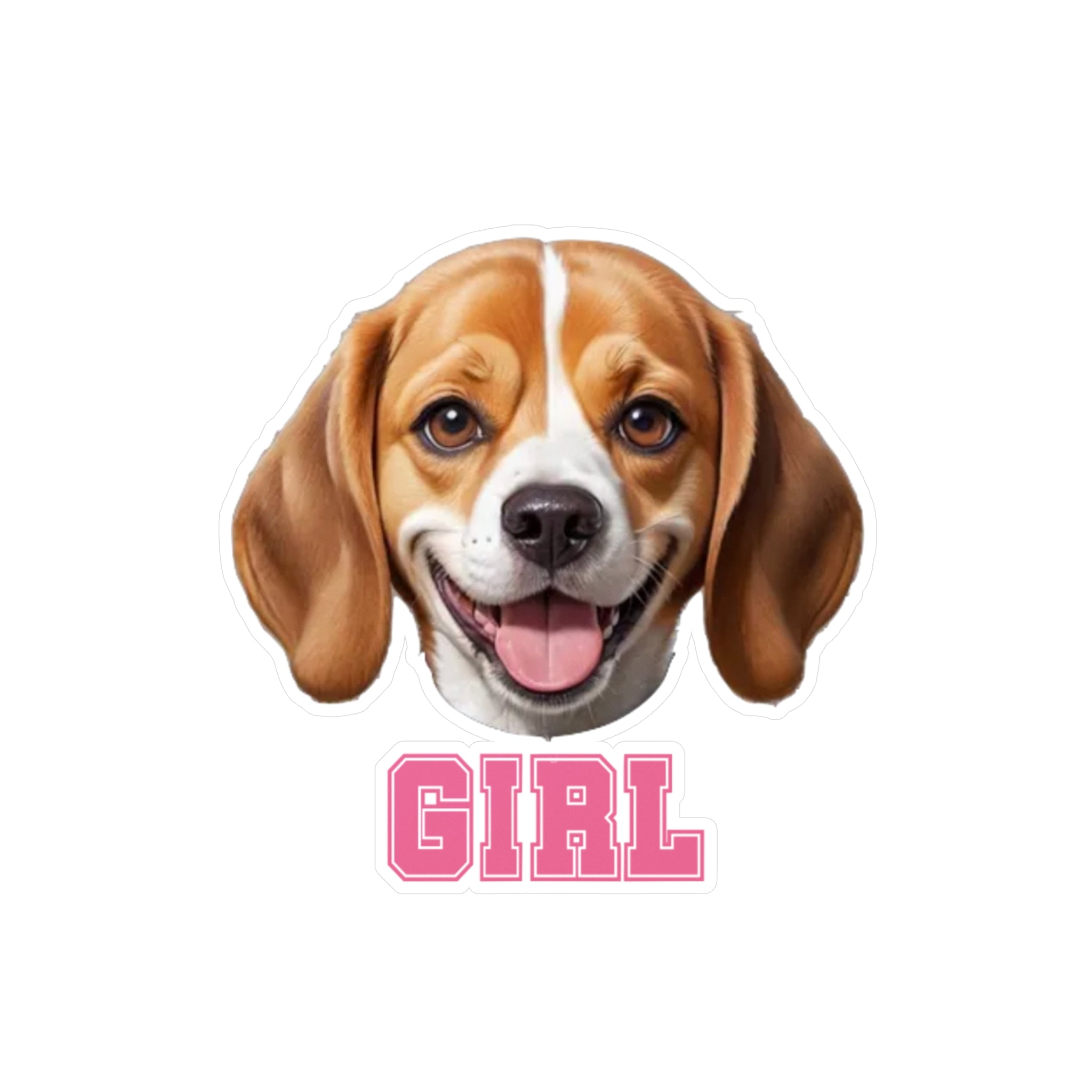 Beagle Girl Vinyl Decals