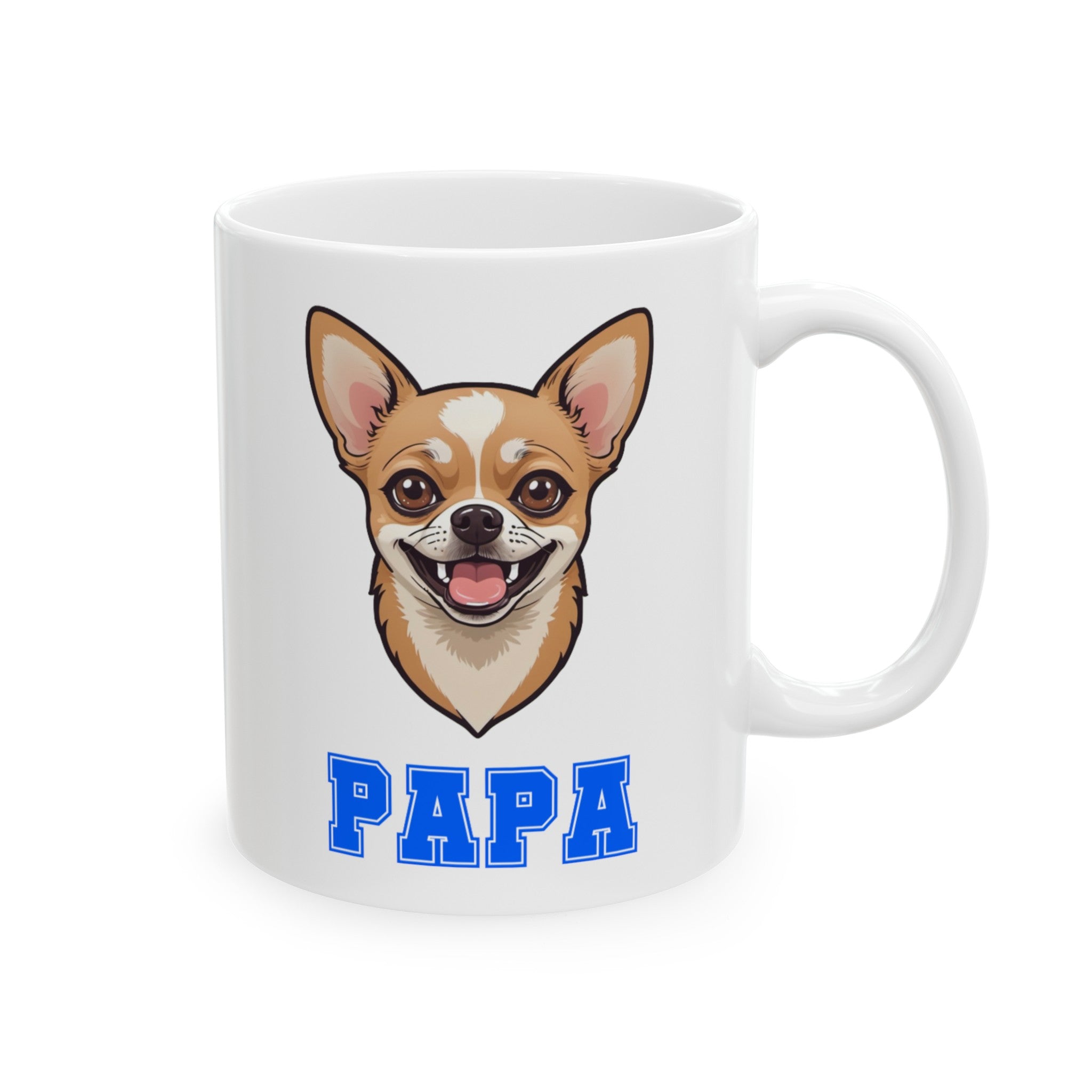 Chihuahua Papa Ceramic Mug, (11oz, 15oz)