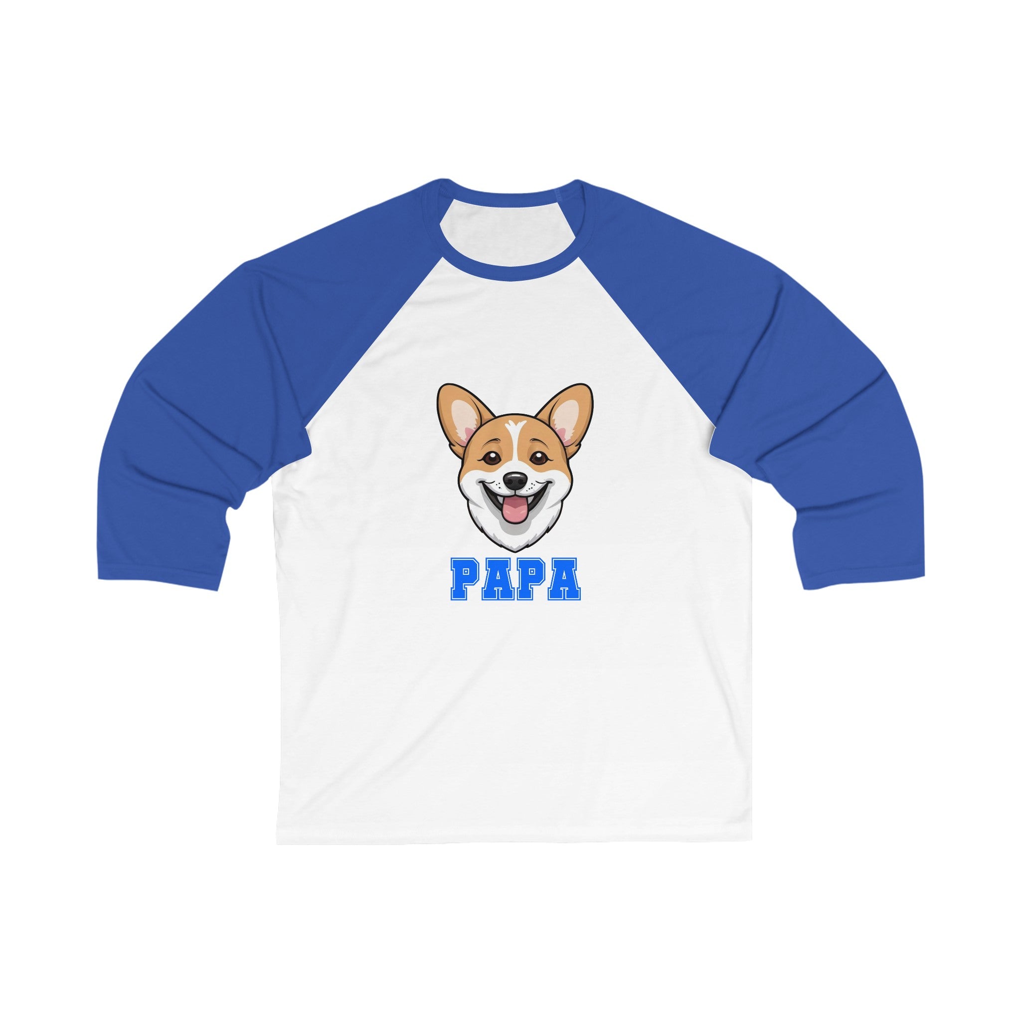 Corgi Papa 3\4 Sleeve Baseball Tee