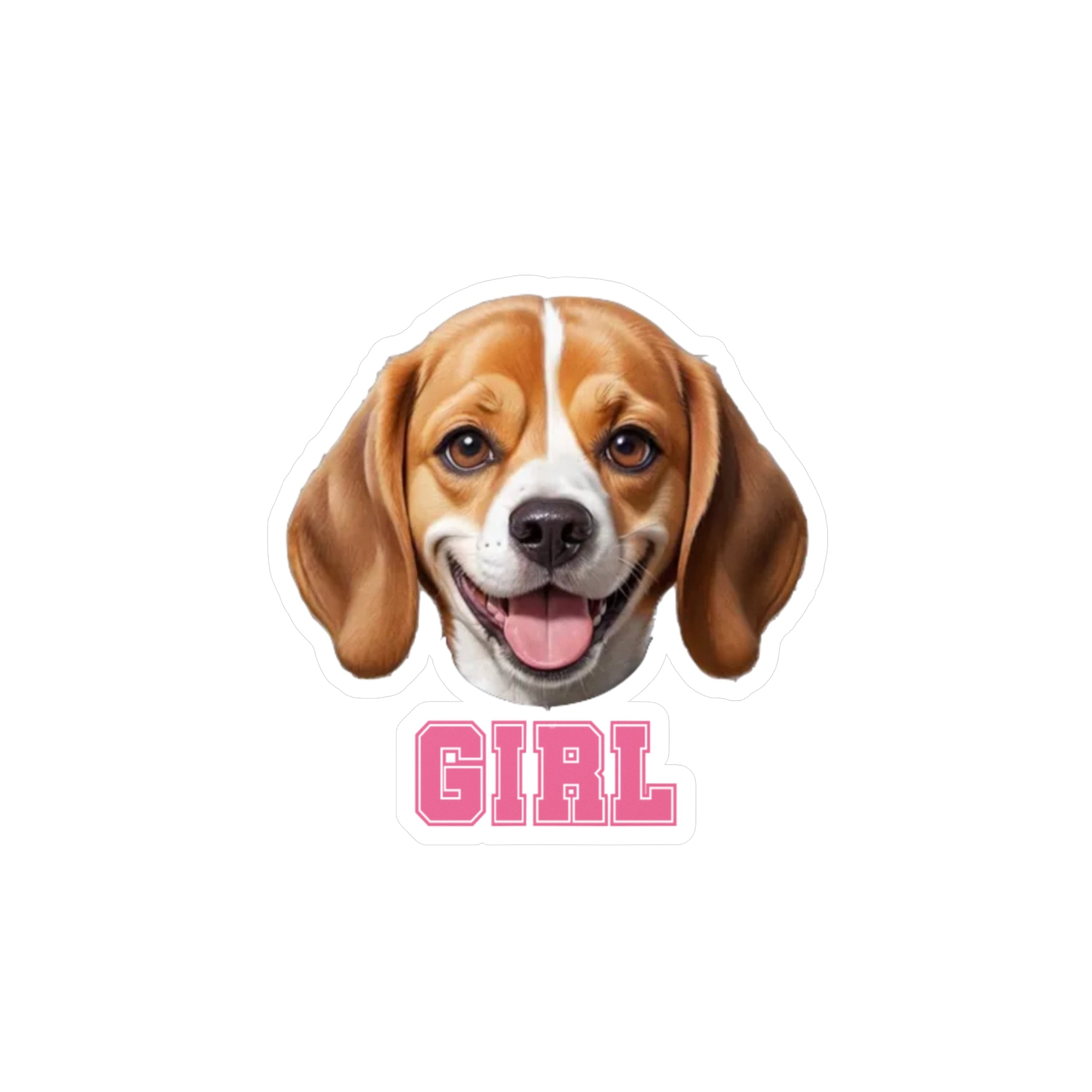 Beagle Girl Vinyl Decals