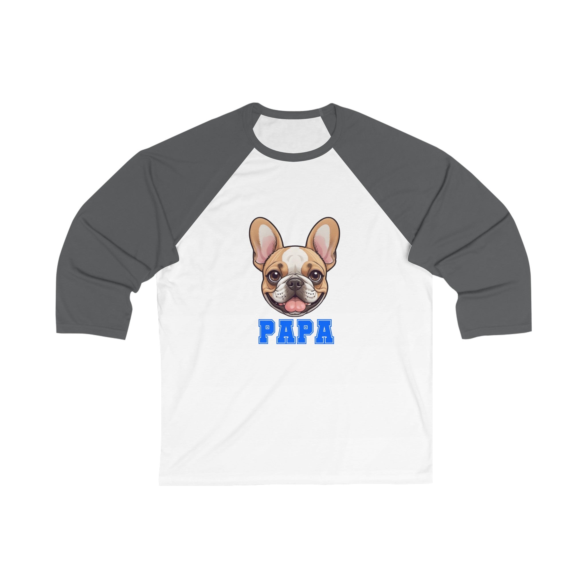 Frenchie Papa 3\4 Sleeve Baseball Tee