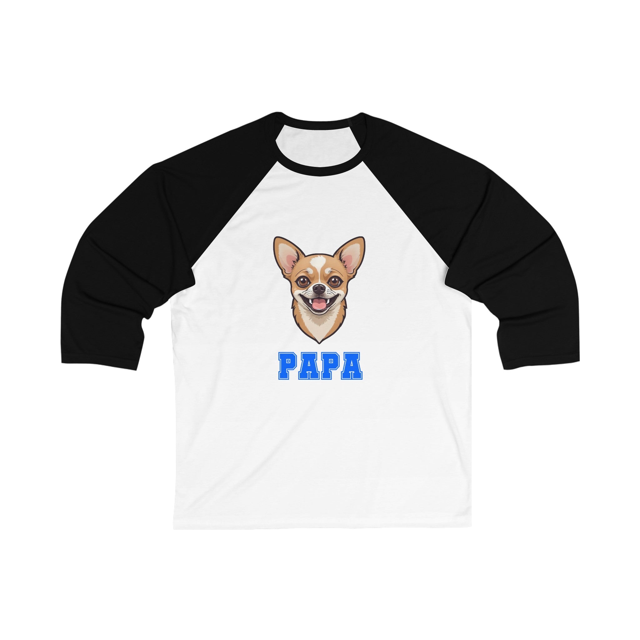 Chihuahua Papa 3\4 Sleeve Baseball Tee