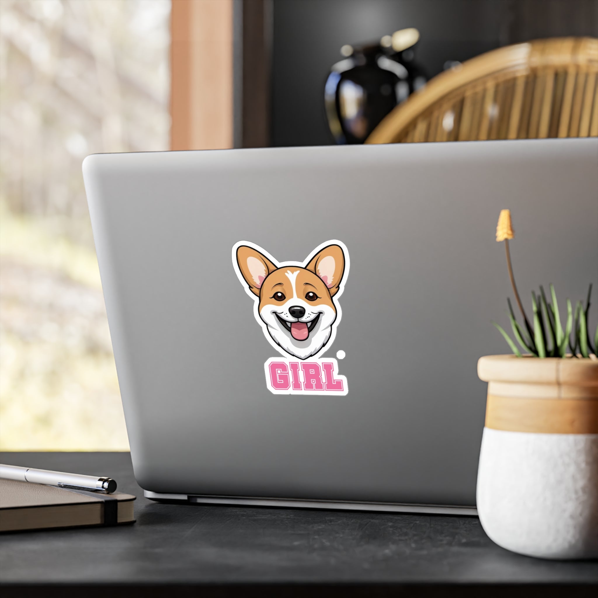 Corgi Girl Vinyl Decals