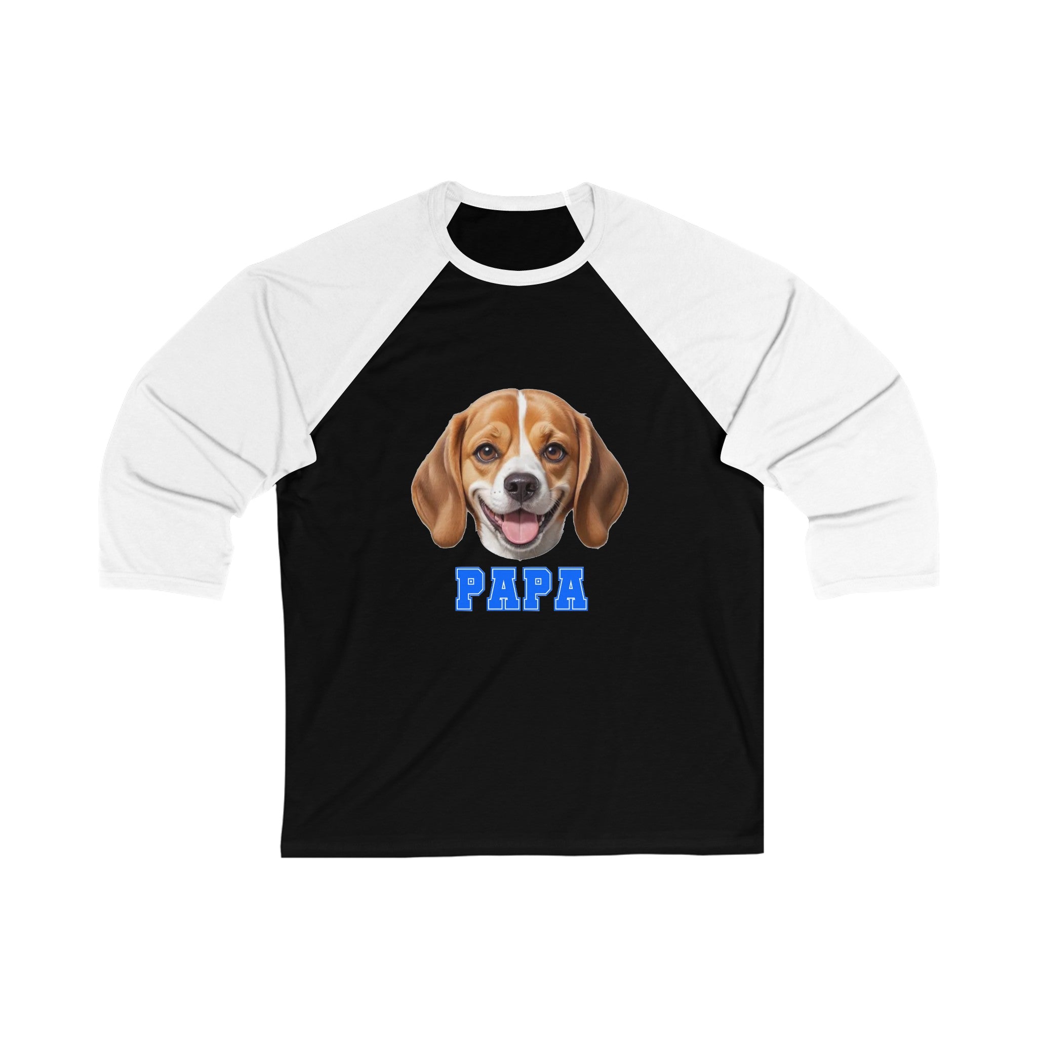 Beagle Papa 3\4 Sleeve Baseball Tee