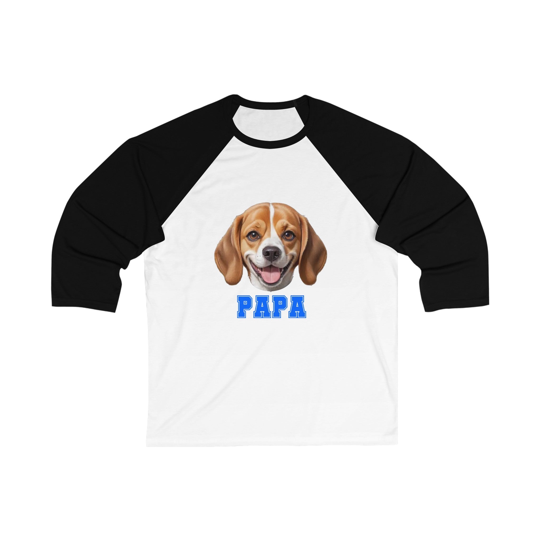 Beagle Papa 3\4 Sleeve Baseball Tee