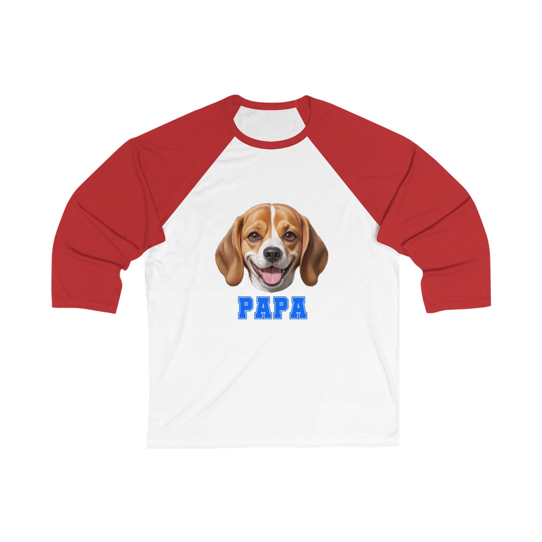 Beagle Papa 3\4 Sleeve Baseball Tee