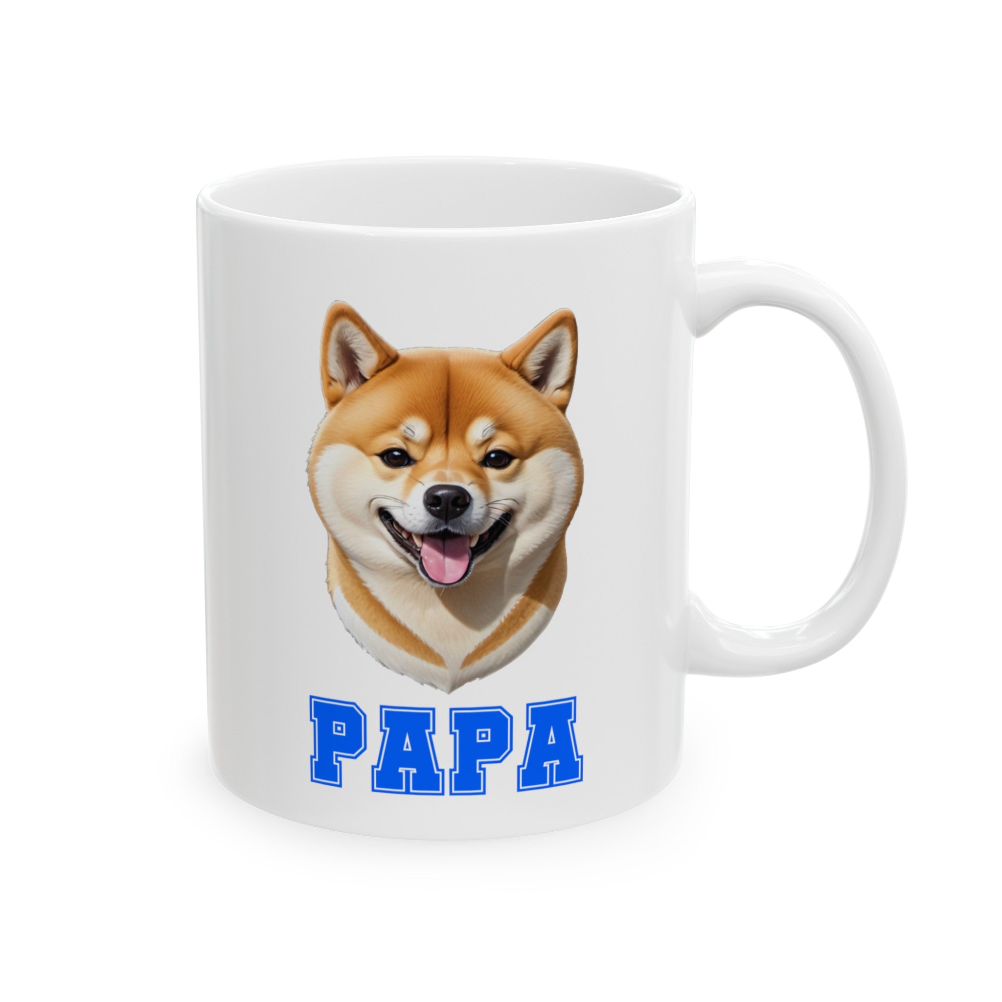 Shiba Inu Papa Ceramic Mug, (11oz, 15oz)