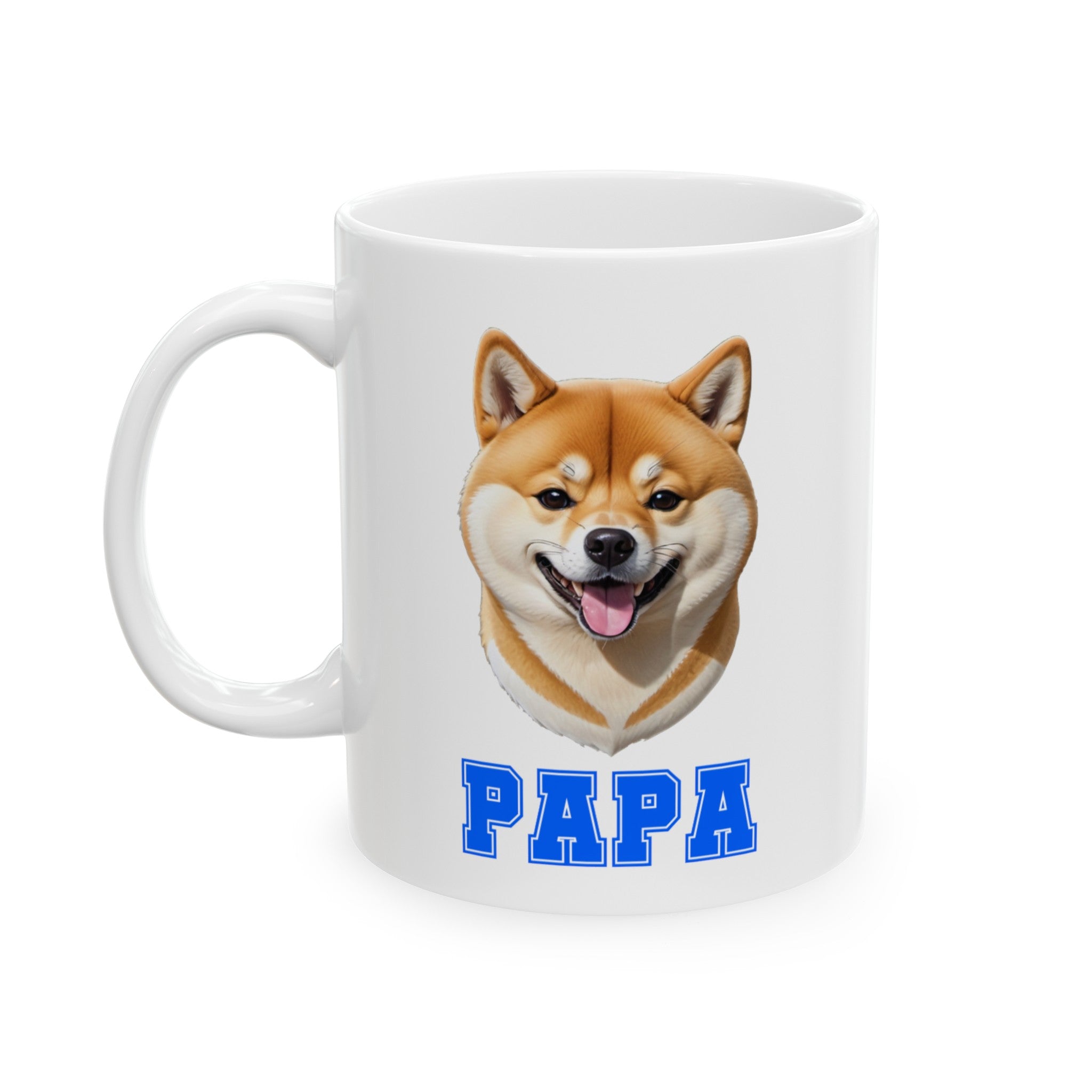 Shiba Inu Papa Ceramic Mug, (11oz, 15oz)