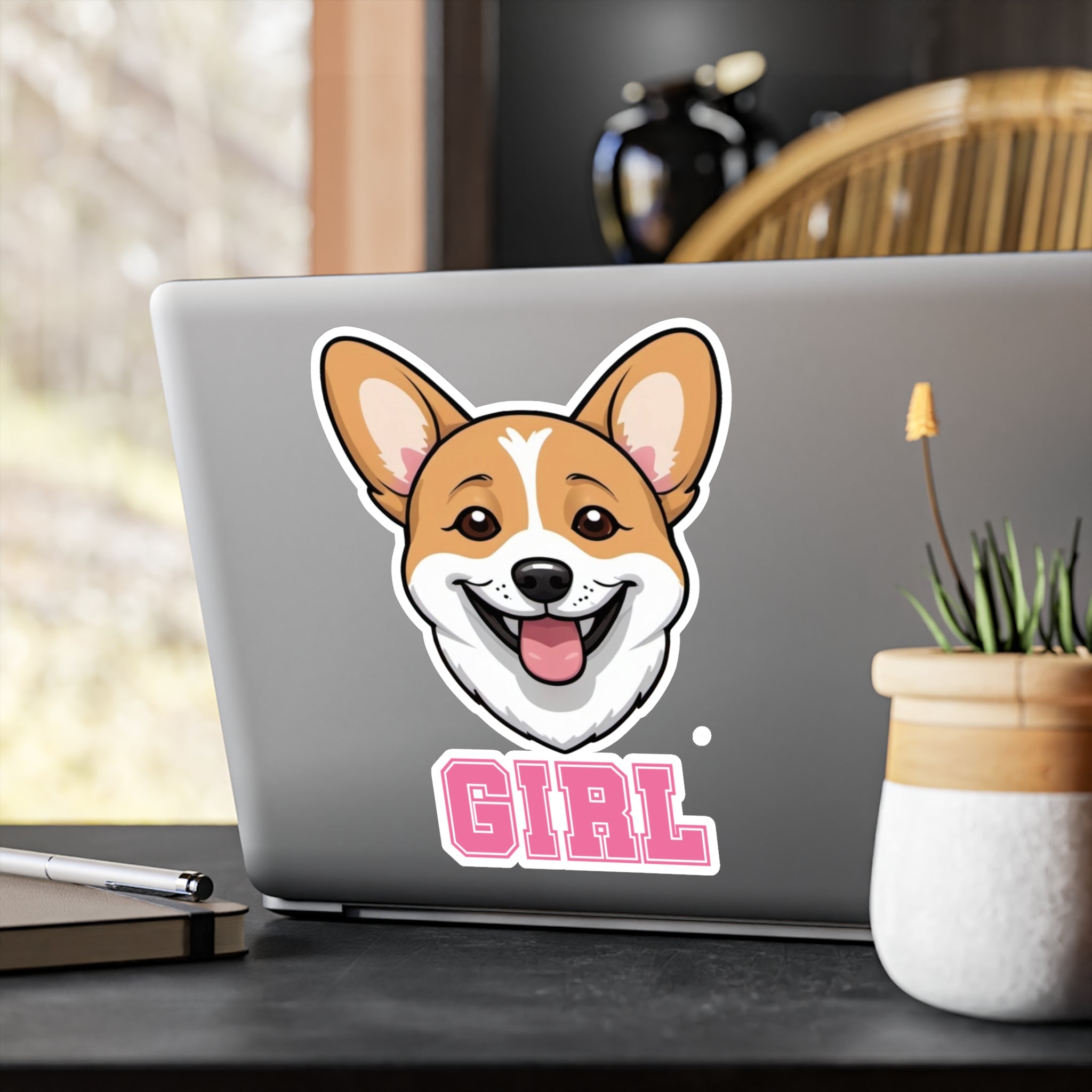 Corgi Girl Vinyl Decals