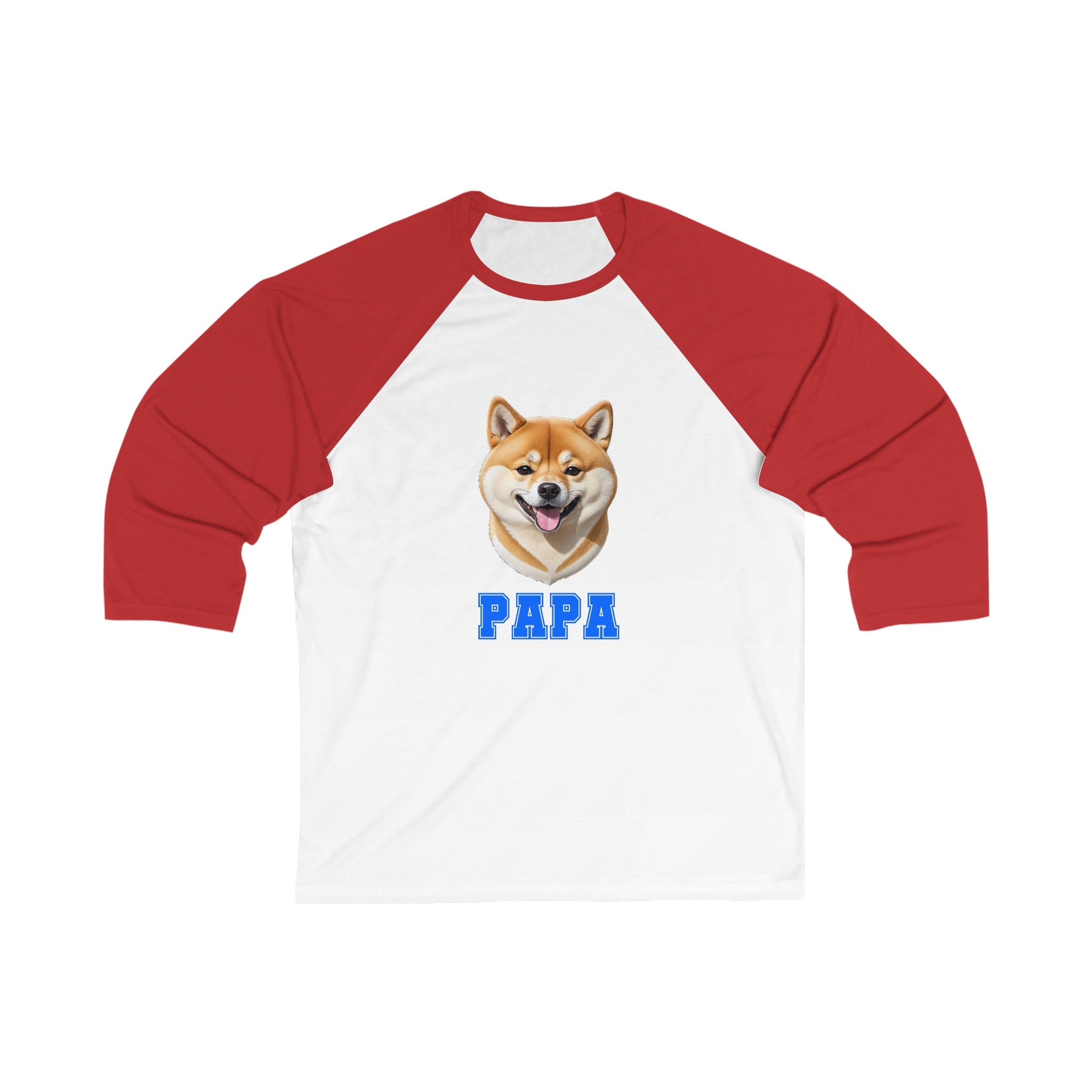 Shiba Inu Papa 3\4 Sleeve Baseball Tee