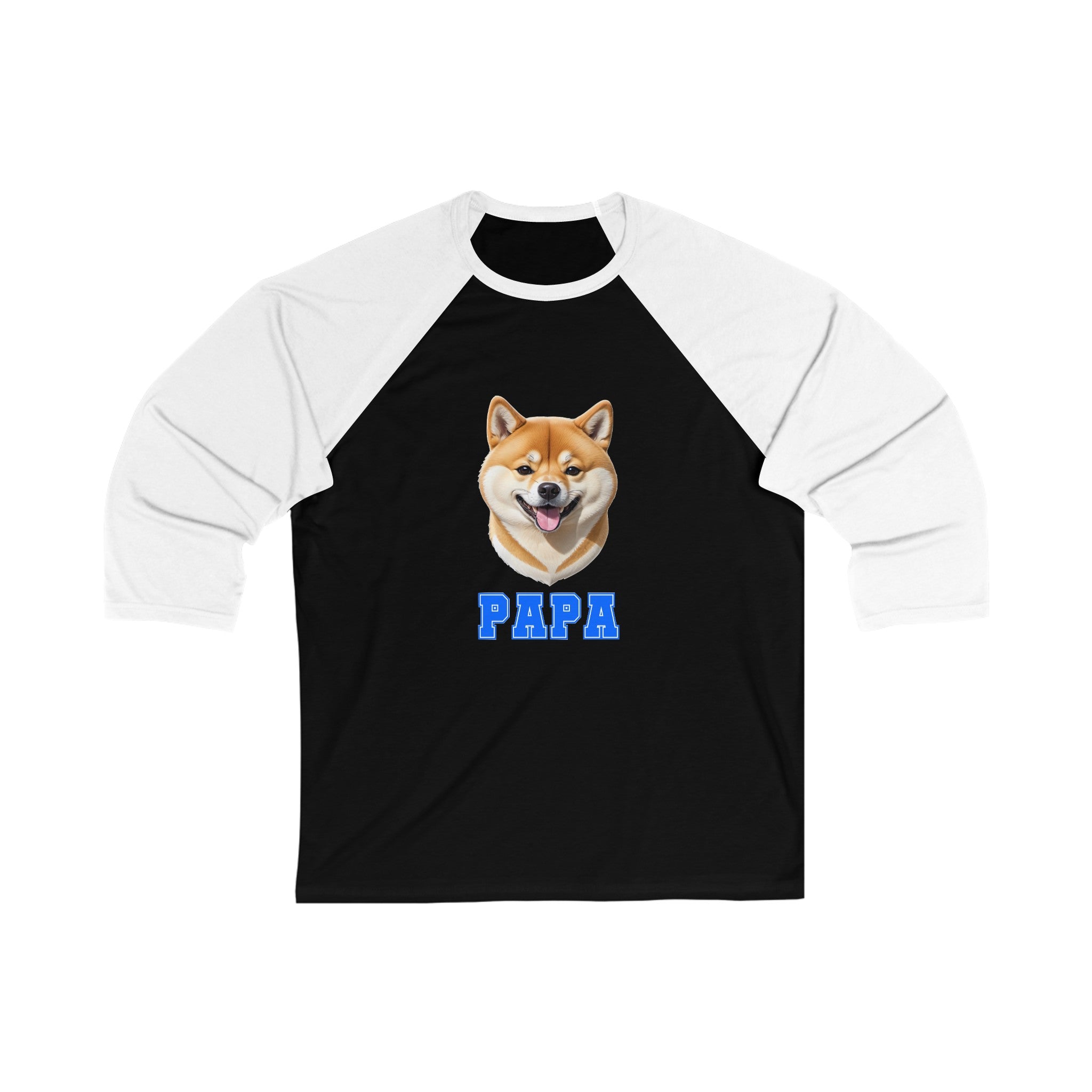 Shiba Inu Papa 3\4 Sleeve Baseball Tee