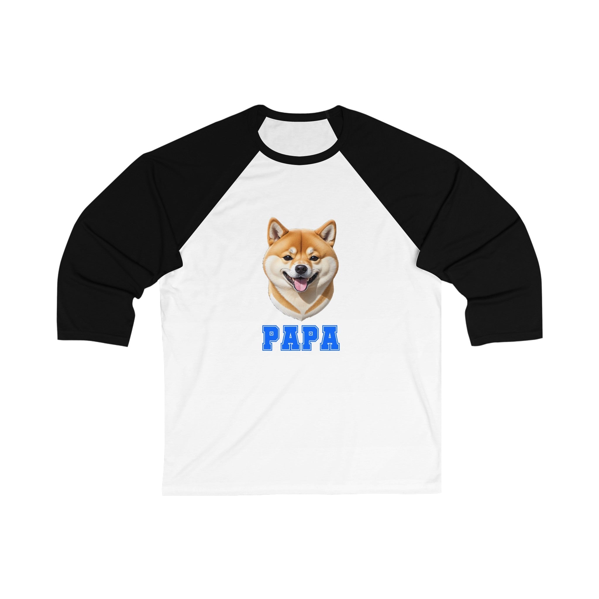 Shiba Inu Papa 3\4 Sleeve Baseball Tee