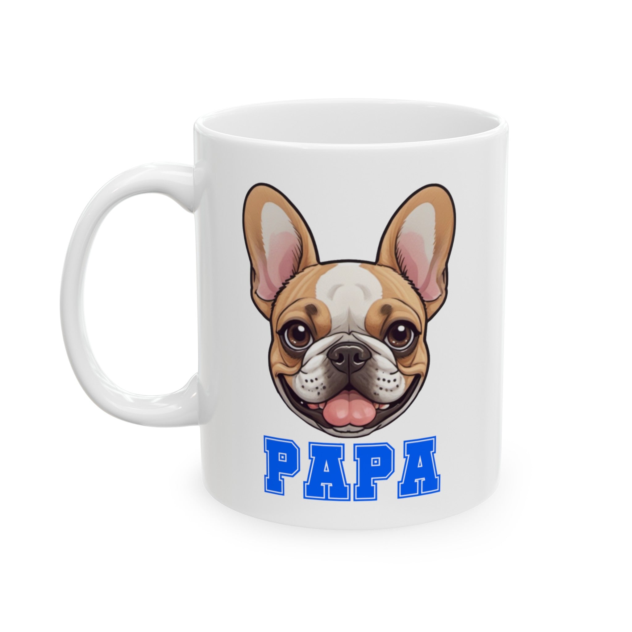 Frenchie Papa Ceramic Mug, (11oz, 15oz)