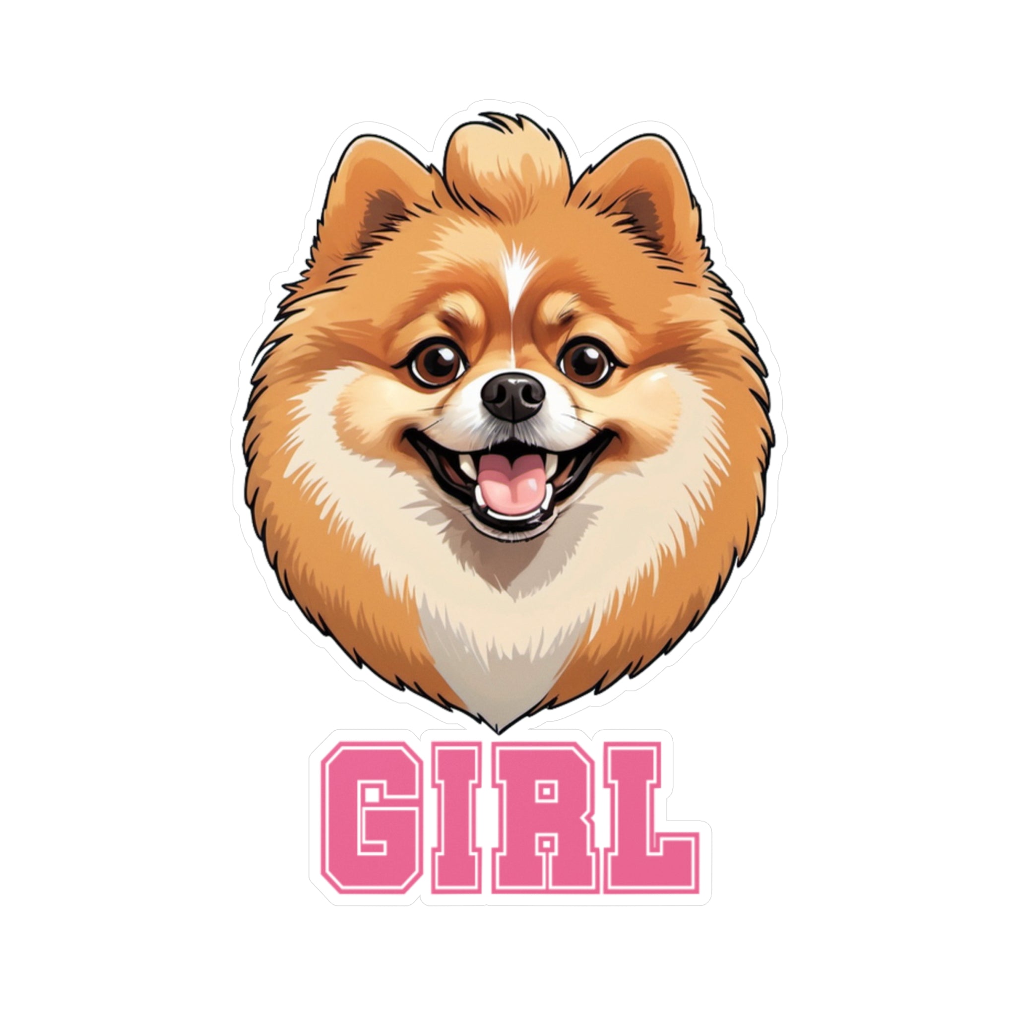 Pomeranian Girl Vinyl Decals