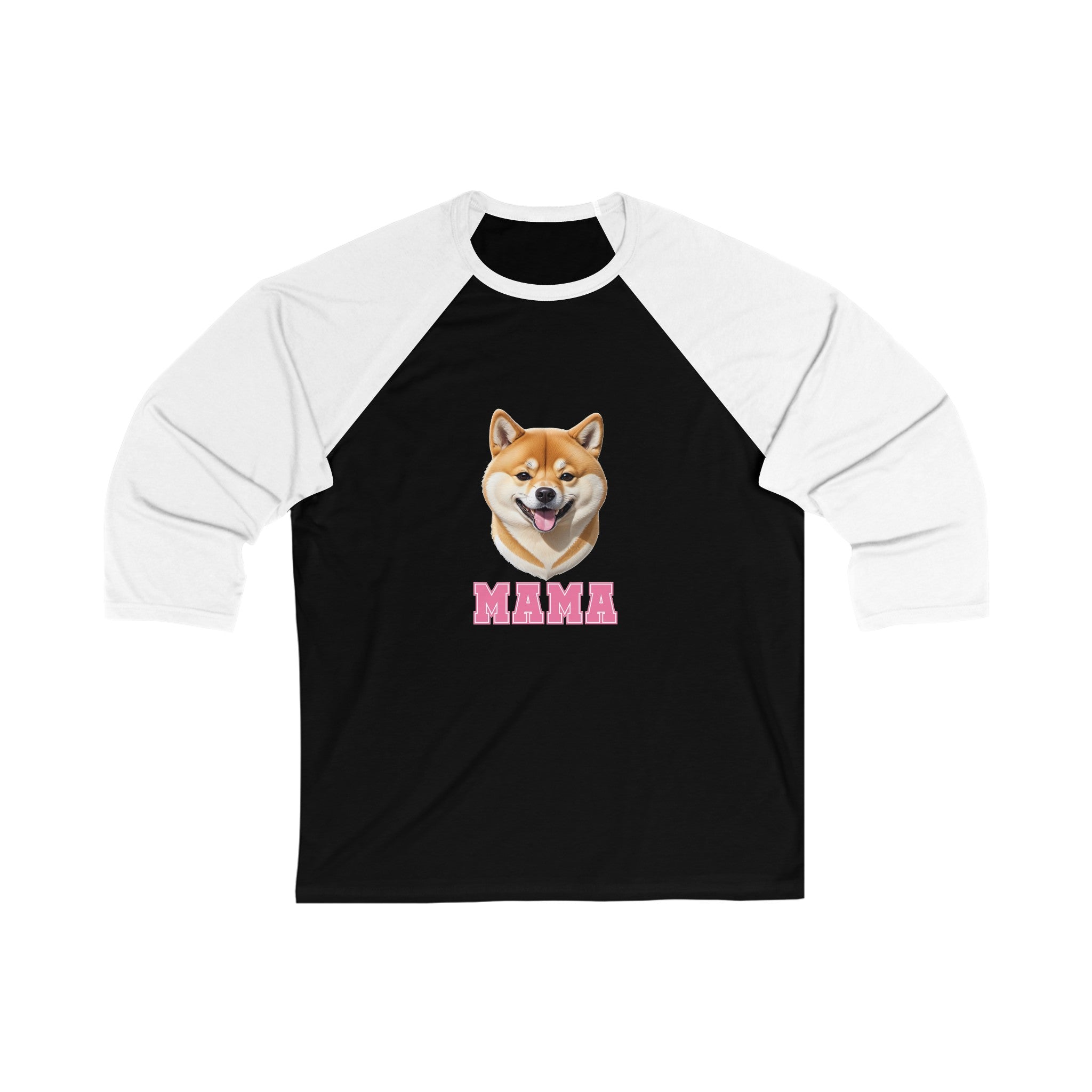 Shiba Inu Mama 3\4 Sleeve Baseball Tee