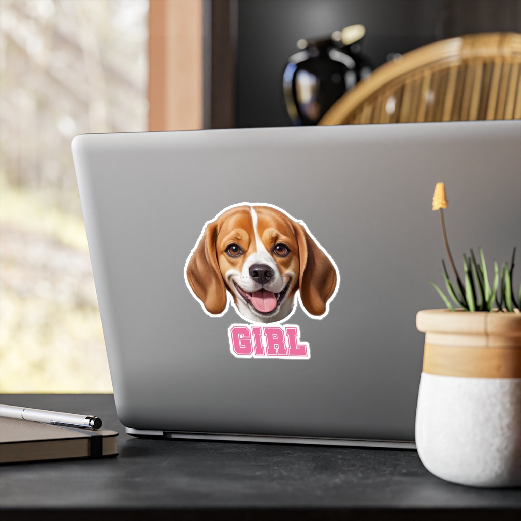 Beagle Girl Vinyl Decals