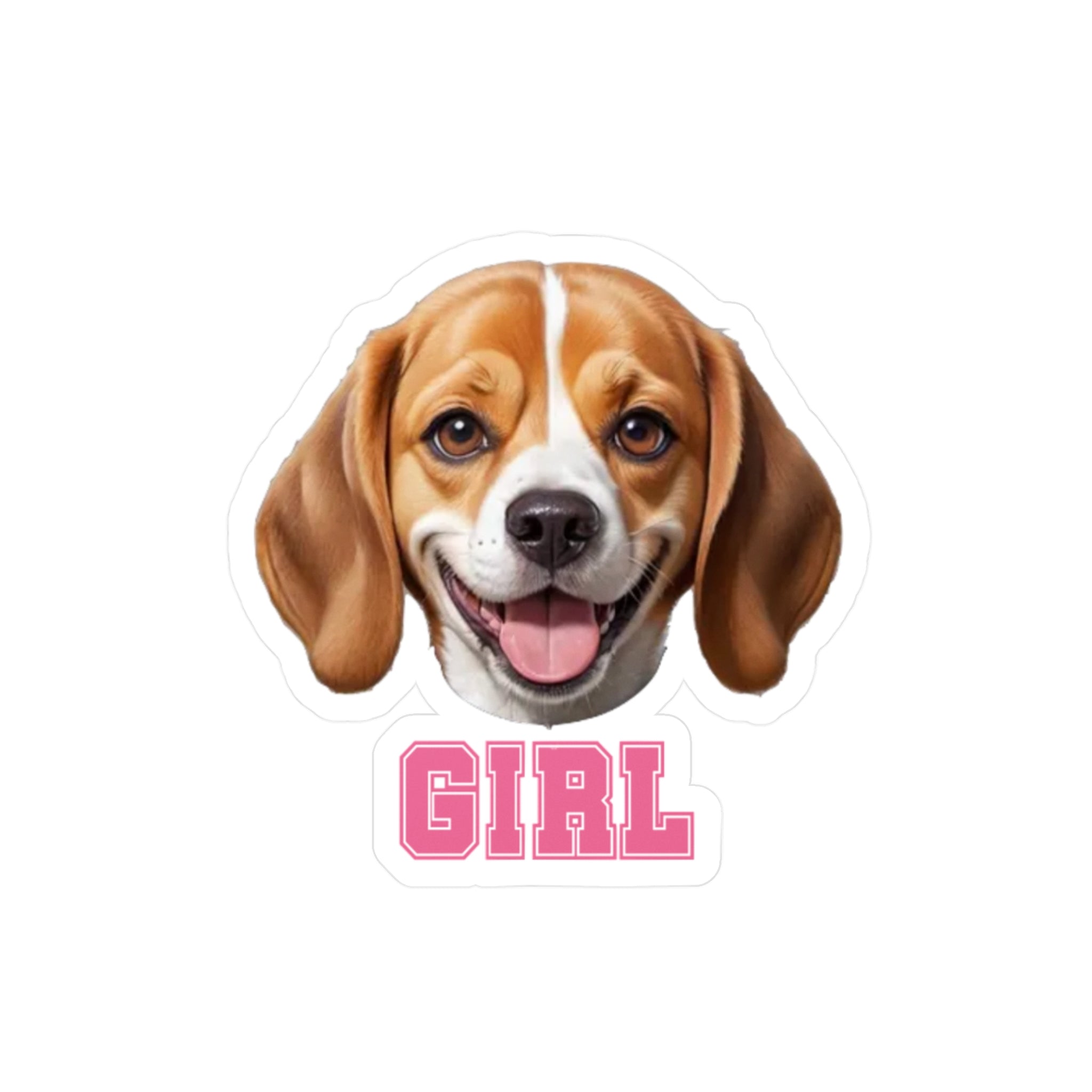 Beagle Girl Vinyl Decals