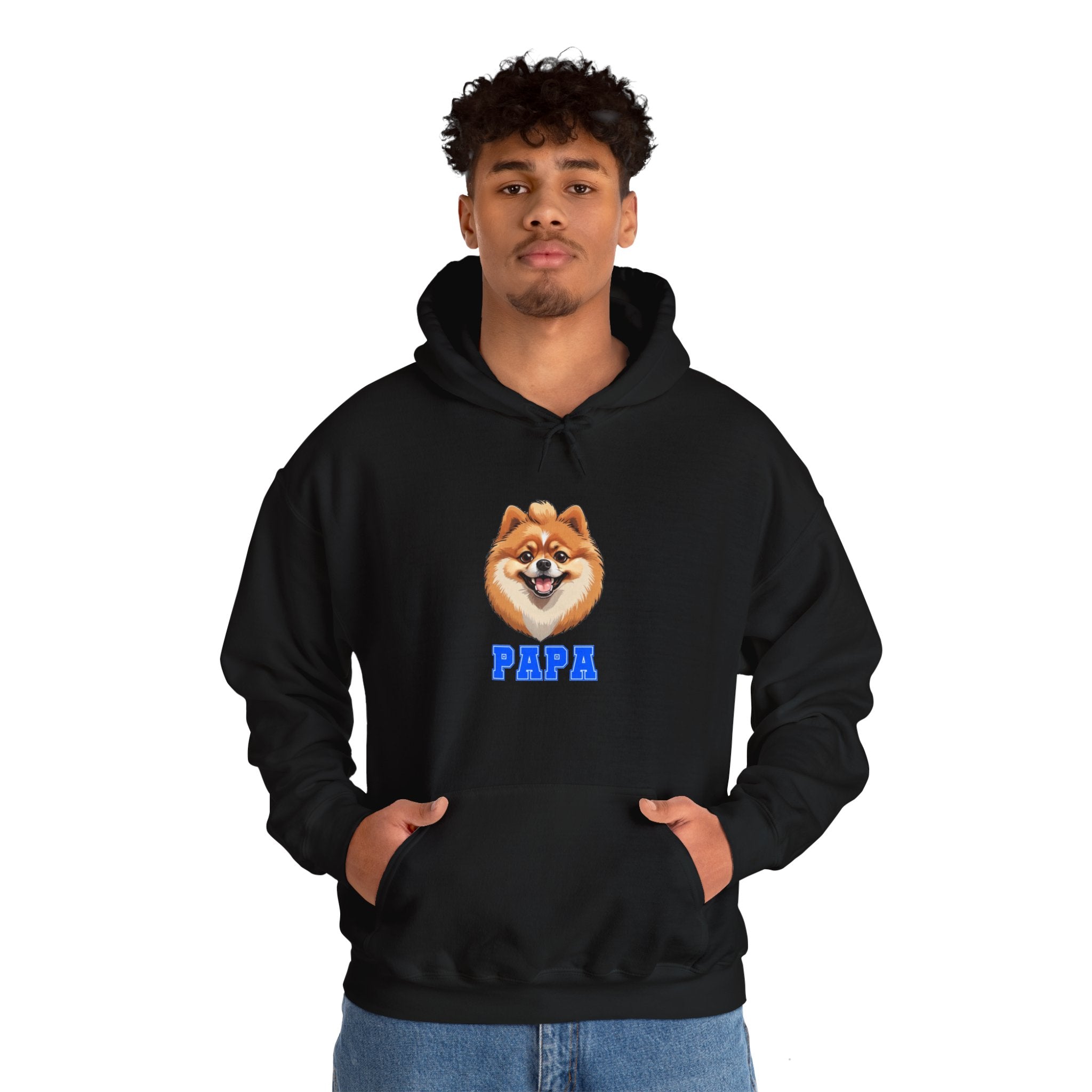 Pomeranian Papa Heavy Blend™ Hooded Sweatshirt