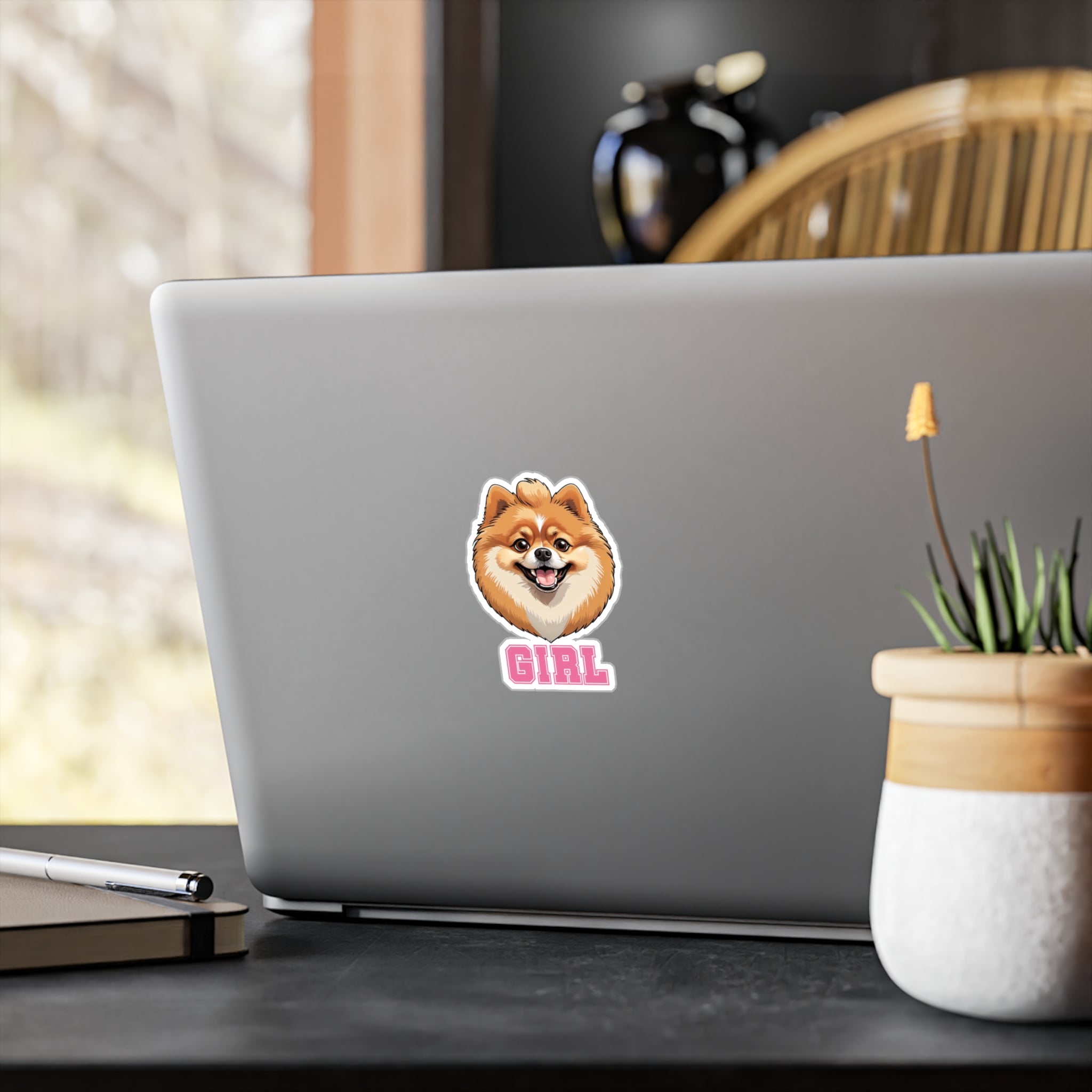 Pomeranian Girl Vinyl Decals