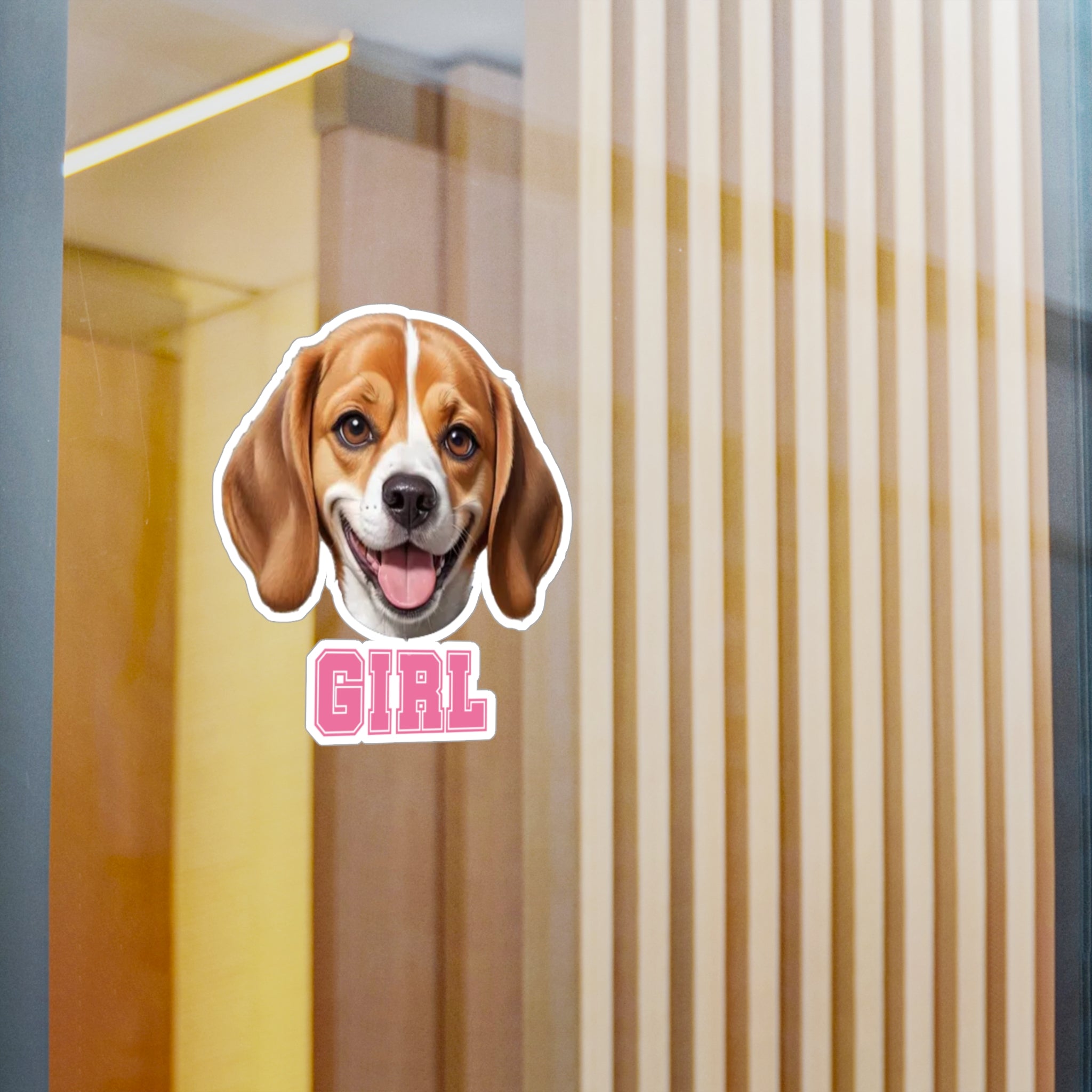 Beagle Girl Vinyl Decals