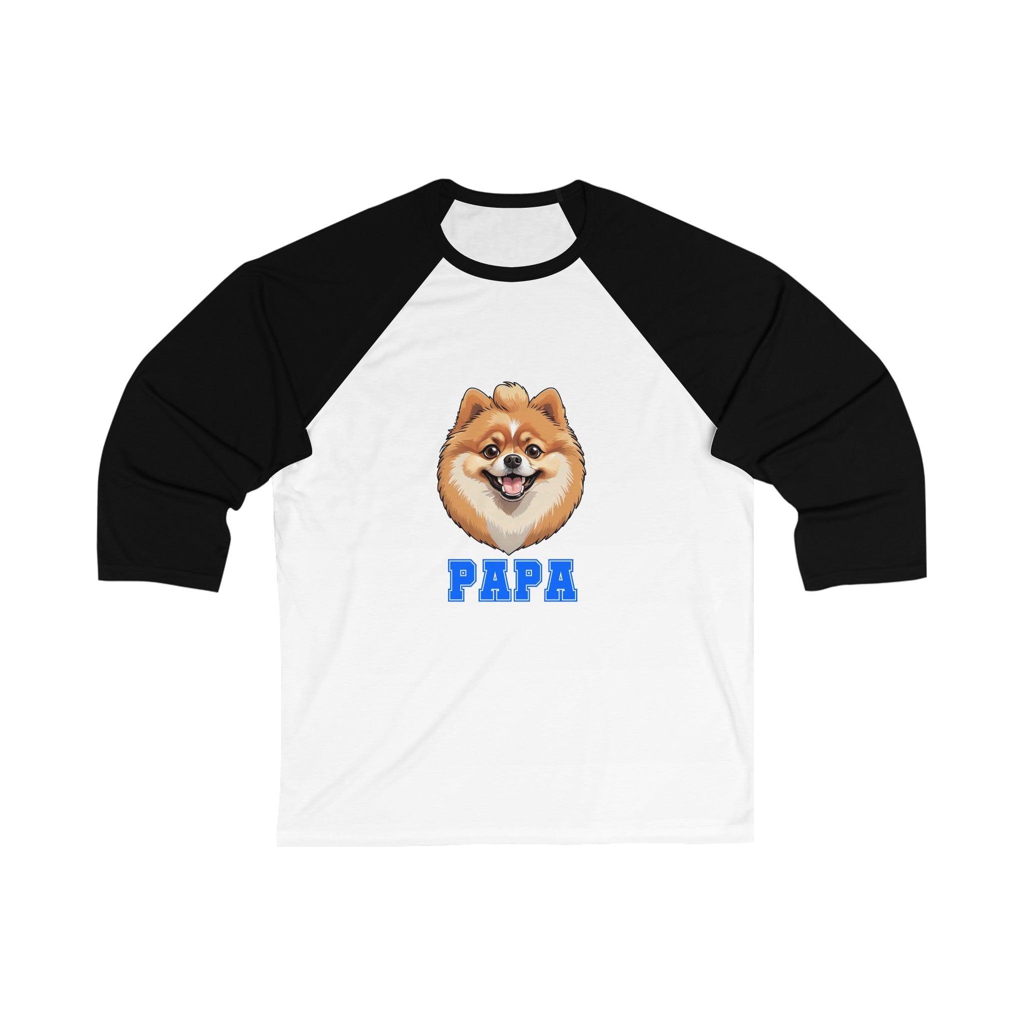 Pomeranian Papa 3\4 Sleeve Baseball Tee