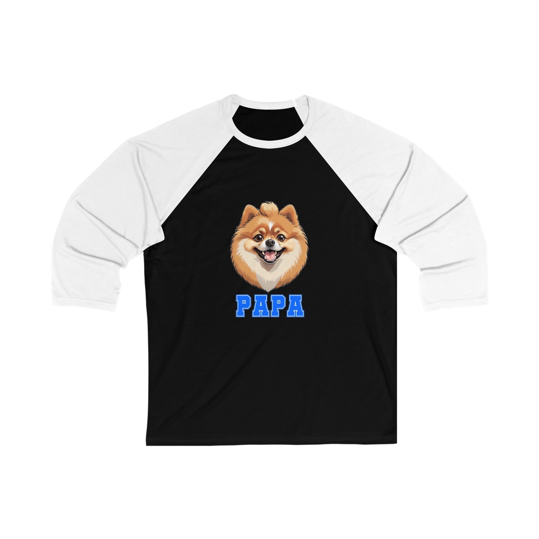 Pomeranian Papa 3\4 Sleeve Baseball Tee