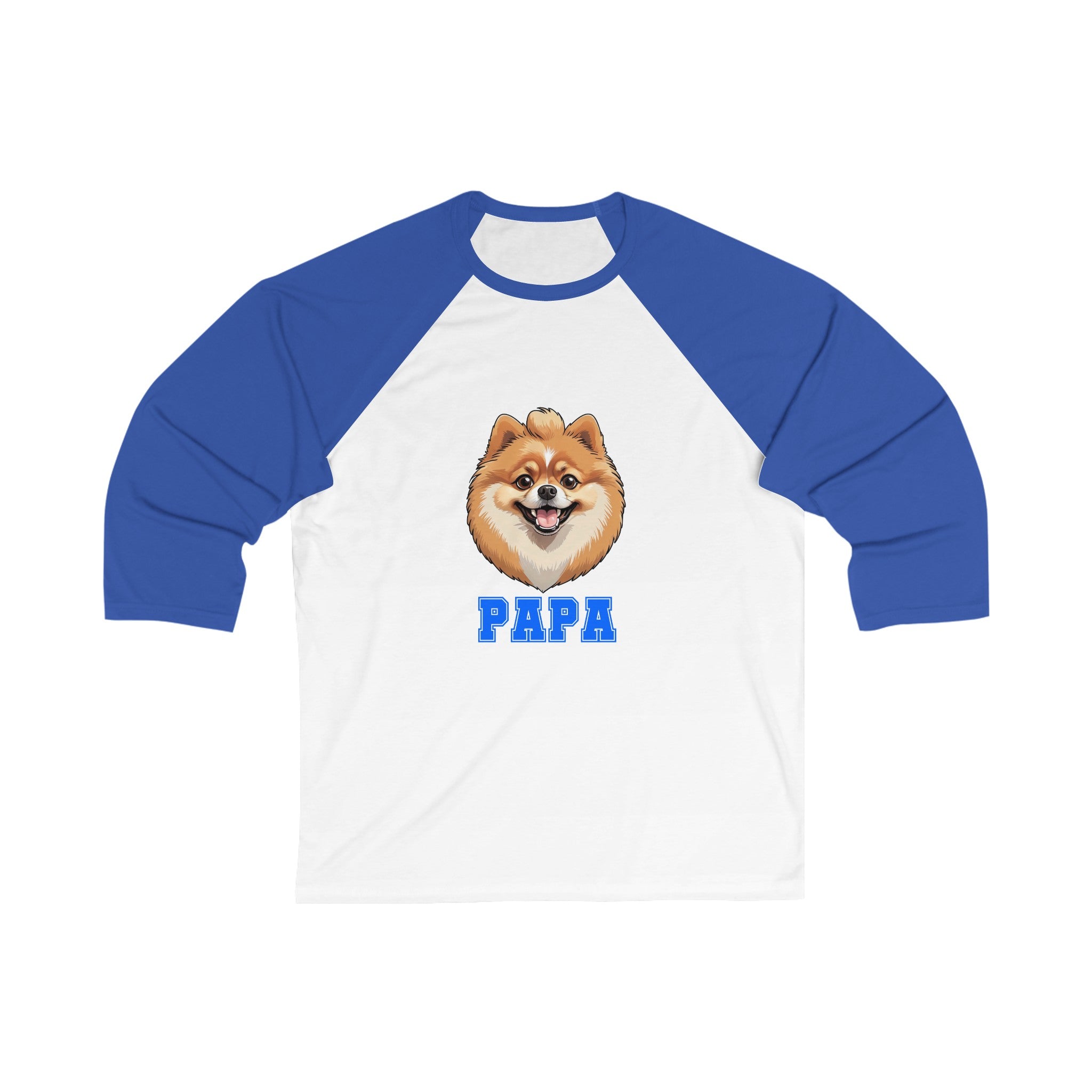 Pomeranian Papa 3\4 Sleeve Baseball Tee