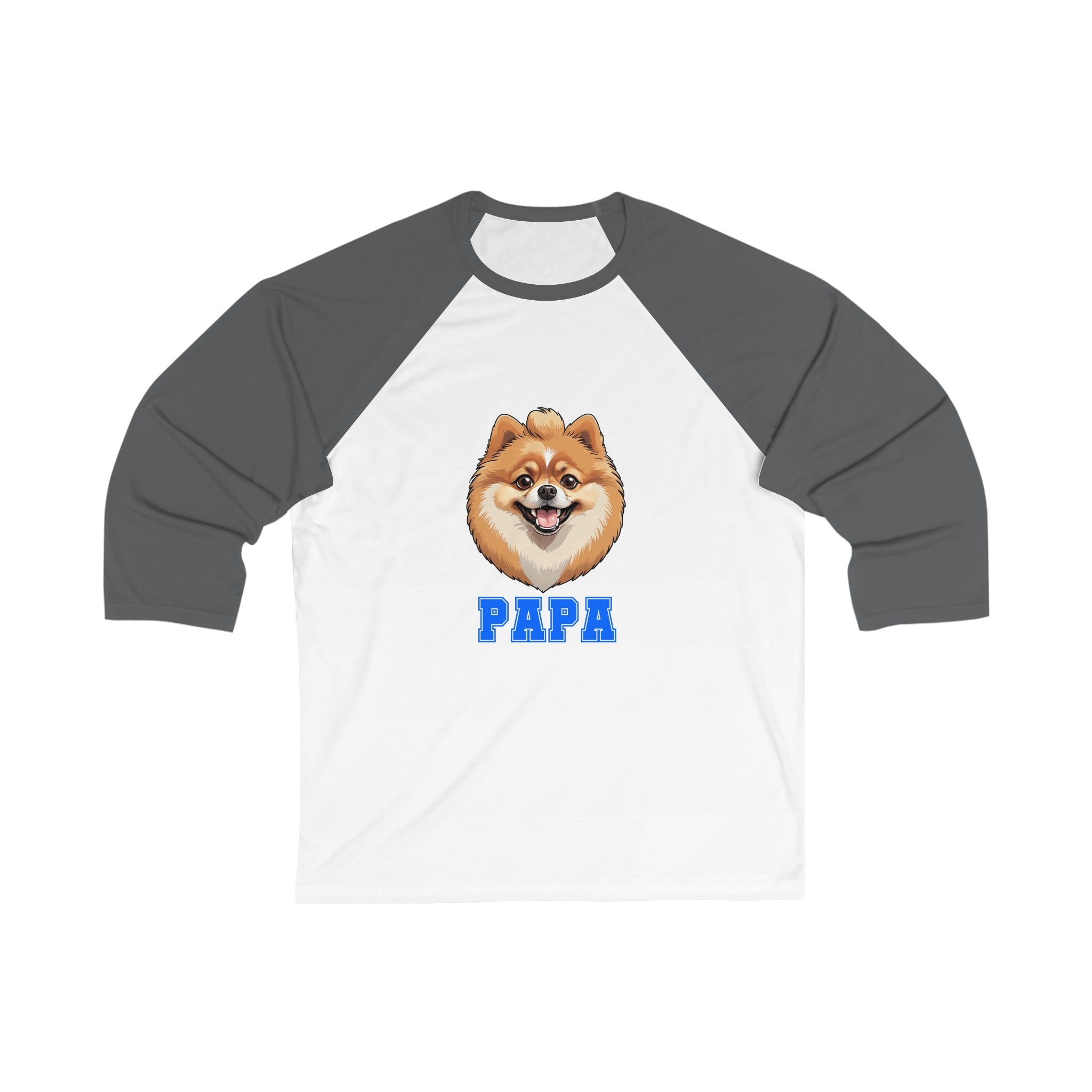 Pomeranian Papa 3\4 Sleeve Baseball Tee