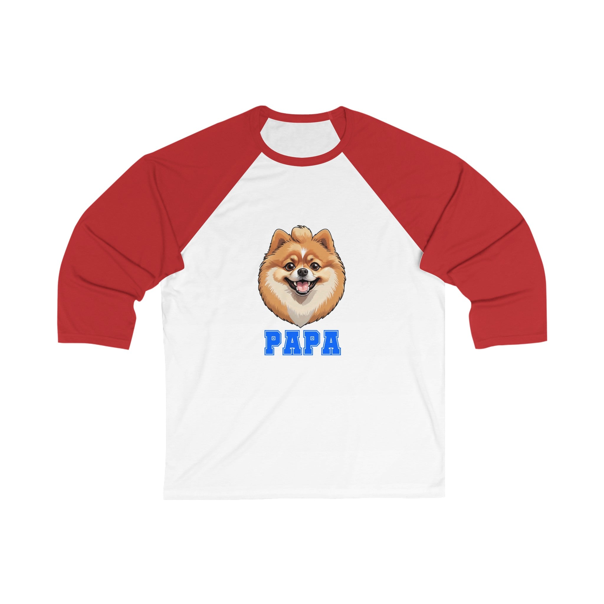 Pomeranian Papa 3\4 Sleeve Baseball Tee